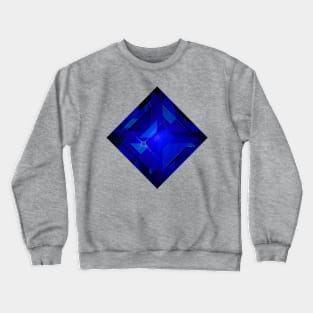 Blue Square Shape Gemstone Crewneck Sweatshirt